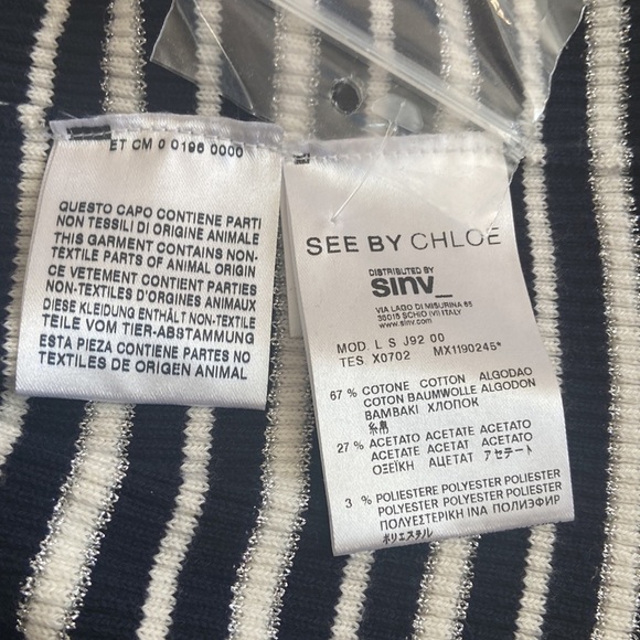 Women’s SeeByChloe cardigan. Blue/white/silver. Size 42 - Picture 8 of 10